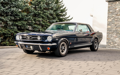 Ford Mustang GT with 289 cui V8 replacement engine, Rally Pac, American Racing rims, appraisal grade 2 (1966)