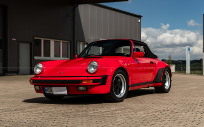 Porsche 911 Carrera 3.2 WTL Cabriolet (1988), original factory turbo look, first registered in Germany, only 104,469 km, expert opinion grade 1-