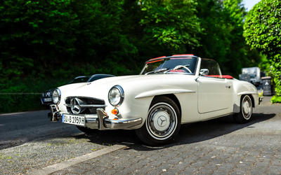 Mercedes Benz 190 SL (1958), einmalige Historie, deutsche Erstauslieferung, Wertgutachten Note 2+, komplett restauriert für 75.000€, Hardtop
