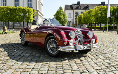Jaguar XK140 SE Roadster, Bordeaux Rot aus 2. Hand, H-Zulassung, Wertgutachten Note 1-2 (1954)