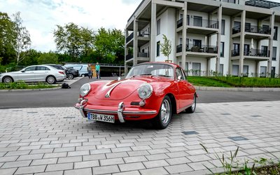 Porsche 356 B 1600 Super 90 Restored classic car € 30,000 investments 4-cylinder boxer engine with 90 hp chrome rims only 12,000 mi (1963)