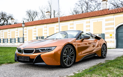 BMW i8 in Copper Orange from 2nd hand Checkbook maintained Fully equipped Very good overall condition (2018)