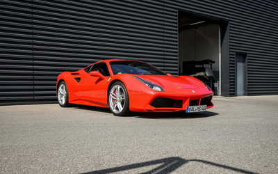 Ferrari 488 GTB (2016), first registered in Germany, Rosso Scuderia, 21,756 km