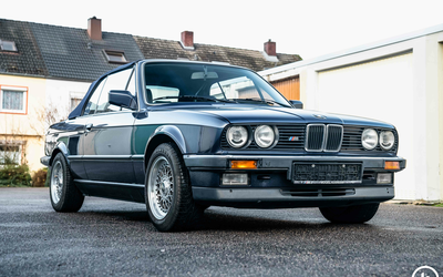 BMW E30 320i Cabrio BBS rims blue soft top heated seats (1989)