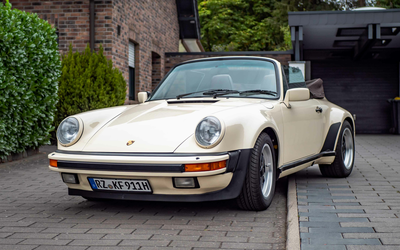 Porsche 911 3.2 Carrera Cabrio Werksturbolook 2. Hand Pastel-Beige neuer Service äußerst gepflegt (1986)