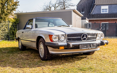 Mercedes-Benz R107 560 SL Astralsilber Hardtop Klima Becker Monza Kasette (1988)