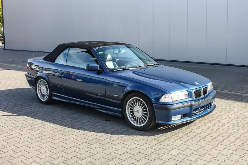 BMW E36 328i Cabrio Avusblau Metallic Sportsitze Alpina M-Aerodynamikpaket Exclusivpaket Alpina Speichenfelgen (1997)