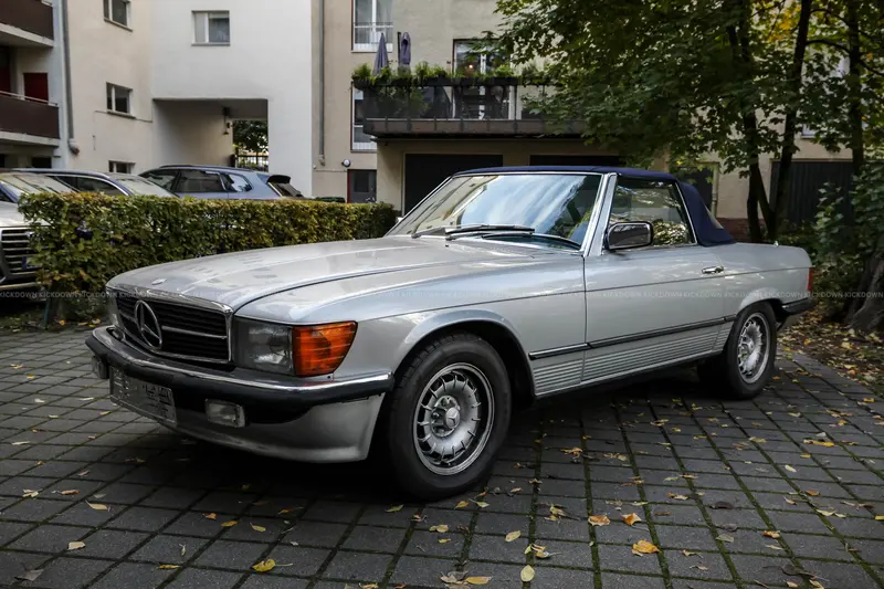Mercedes-Benz 450 SL R107 (1979), auf EU-Look umgerüstet, Classic Data Note 2, Verdeck erneuert