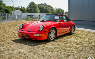 Porsche 911 964 Cabrio indischrot Tempomat Sitzheizung Historie (1990)