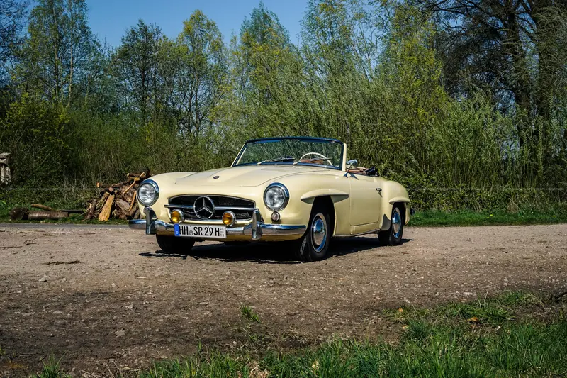 Mercedes Benz 190 SL (1956), 3. Hand, unrestauriert, Gutachten Note 3, Verdeck neu, TÜV und H-Kennzeichen