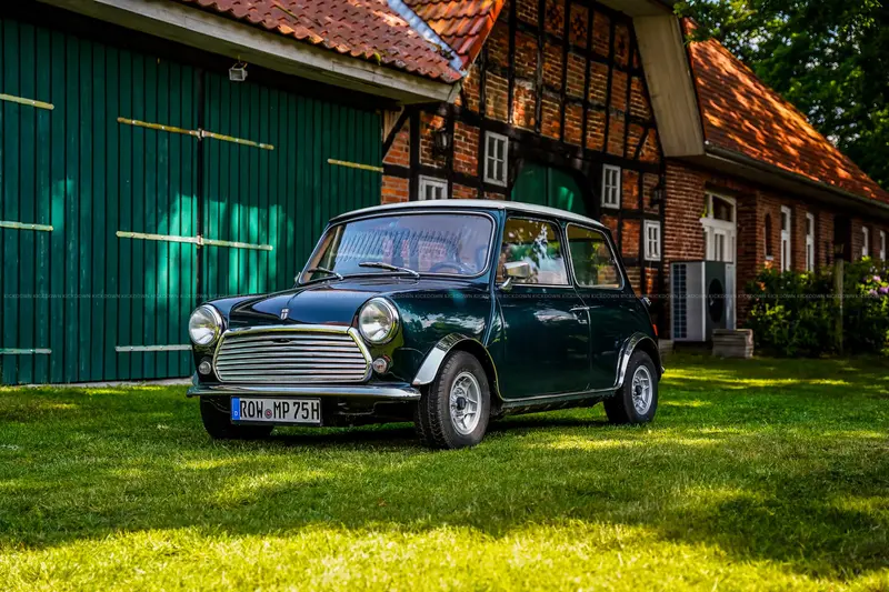 Mini Leyland 1000 MK II (1977), British Racing Green, Classic Data Note 2, Linkslenker, TÜV und H-Kennzeichen