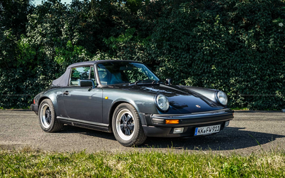 Porsche 911 Carrera Cabriolet Jubiläumsmodell „25 Jahre Porsche 911“ (1989) Gutachten Note 2, limitiertes Modell, sehr gepflegt, G50-Getriebe
