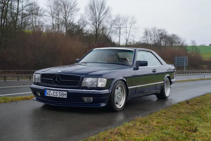 Mercedes-Benz 380 SEC C126 (1982) with AMG package and AMG Aero rims, H license plate
