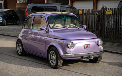 Fiat 500 650 Modena in Lila Scheckheft gepflegt Restauriert Sportauspuff MwSt. ausweisbar (1969)