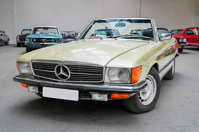 Mercedes-Benz R107 SL 280 Silver Thistle Green Air Conditioning (1986)