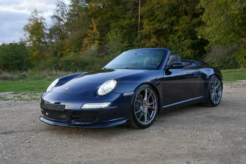 Porsche 911 997.1 Carrera Cabriolet (2006), manual transmission, complete service history, Classic Analytics grade 2+, KW V3 coilover suspension, sport exhaust