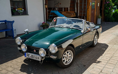 MG Midget (1972) in British Racing Green, seit 10 Jahren im Besitz, H-Kennzeichen, viele technische Verbesserungen