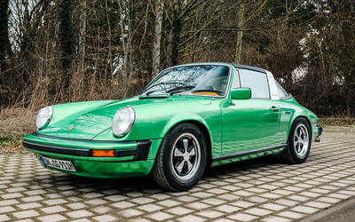 Porsche 911 Targa (1977), Viperngrün, Motor überholt, mit Gutachten 2+, H-Kennzeichen