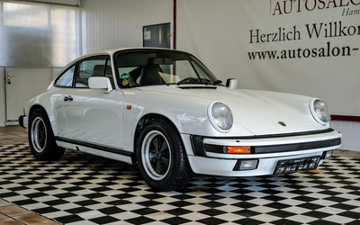 Porsche 911 G-Modell 3,2 l Carrera aus 2. Hand in Alpin Weiß Schiebedach Radio Deutsche Erstauslieferung H-Kennzeichen (1987)