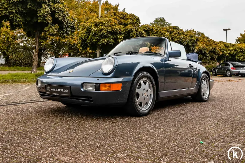 Porsche 911 964 Carrera 2 Cabrio Seamless CarFax Pigeon Blue Metallic (1990)