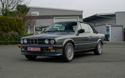 BMW 320i Cabriolet E30 (1987) mit neuwertigem Verdeck, elegante Farbkombination, H-Kennzeichen, seit 29 Jahren im Familienbesitz