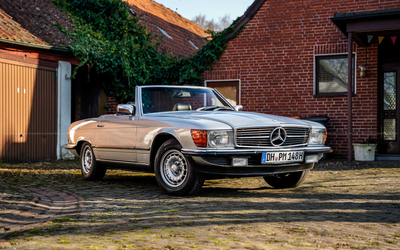 Mercedes Benz R107 280 SL (1983), well-maintained vehicle, H license plate, original baroque rims