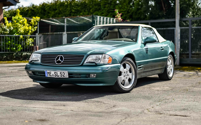 Mercedes-Benz R129 SL 500 Mineralgrün elektrische Fensterheber Scheckheft guter Zustand (2000)