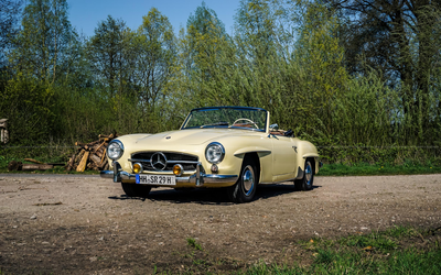 Mercedes Benz 190 SL (1956), 3. Hand, unrestauriert, Gutachten Note 3, Verdeck neu, TÜV und H-Kennzeichen