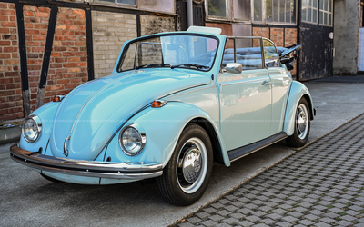 Volkswagen Käfer 1500 Cabriolet (1970), umfangreiche technische Instandsetzungen, Verdeck erneuert.
