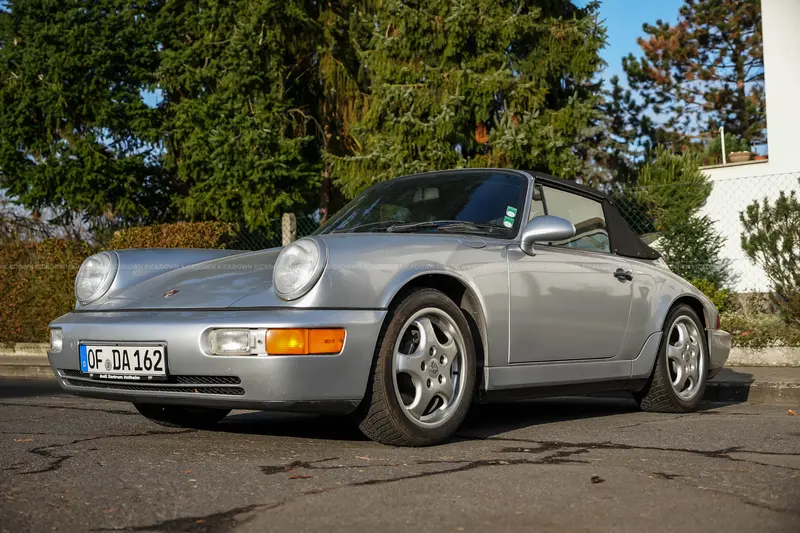 Porsche 911 964 Carrera 4 Cabriolet (1992), seltene Ablage statt Rückbank, Classic Analytics Note 2, Kalifornien-Import
