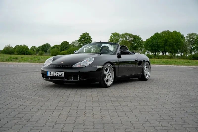 Porsche Boxster 986 (1999) with new sport suspension, Friedrich Motorsport rear silencer, and a recent service