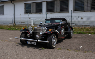Excalibur Series III Roadster (1977) with a new top, restored, and reupholstered interior