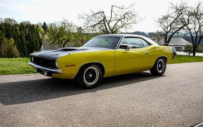 Plymouth Barracuda - 'Cuda 383 with 6.3 L V8, engine and transmission completely restored, front disc brakes, Flowmaster exhaust (1970)