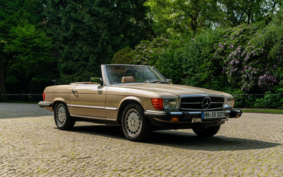 Mercedes-Benz R107 SL 380 (1984) with TÜV and H license plate, Classic Data 3+, original condition
