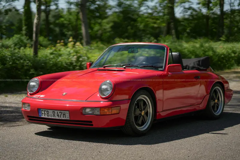 Porsche 911 964 Carrera Cabriolet (1991), manual transmission, engine rebuilt, original condition with factory paint, KW V3 suspension