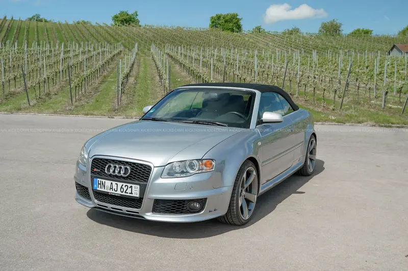 2006 Audi RS4 B7 Cabriolet with naturally aspirated V8 engine and manual transmission, full service history, recently serviced prior to sale, rare convertible