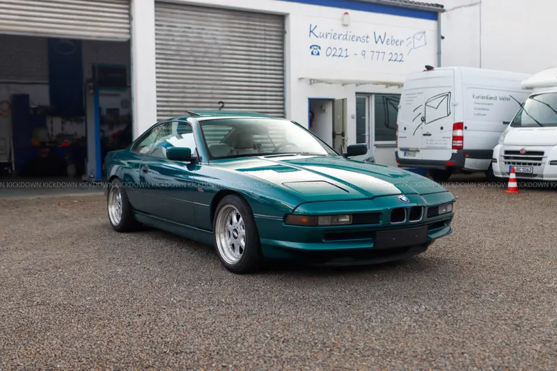 BMW 850i E31 (1992), Lagoon Green Metallic, collector's vehicle, V12
