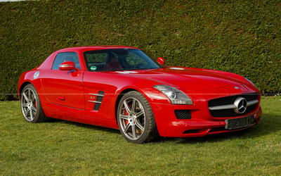 Mercedes-Benz SLS AMG Coupé elegante Farbkombination, Gutachten Note 2, gepflegter Gesamtzustand