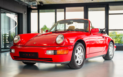 Porsche 911 964 Carrera 2 Cabrio Indischrot Schaltgetriebe Lederausstattung (1991)