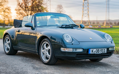 Porsche 993 Cabrio lückenlose Historie Gutachten Note 2 Dunkelgrün-Metallic (1995)