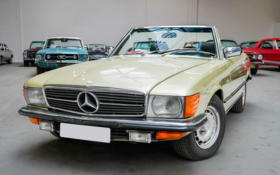 Mercedes-Benz R107 SL 280 Silver Thistle Green Air Conditioning (1986)