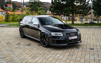 Audi RS6 C6 Phantom Schwarz Avant 5.0 V10 Bi-Turbo Quattro S Sportsitze vollständige Historie Carbon Paket (2009)