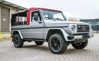 Mercedes-Benz Steyr-Puch G Klasse 230 GE Cabrio mit rotem Stoffverdeck einmaliges Objekt 8-Sitzer 29t km (1993)