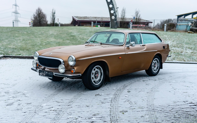 Volvo P1800 ES Overdrive Schneewittchensarg in Gold Metallic mit aktuellem TÜV H-Kennzeichen und Wertgutachten Note 3 (1971)