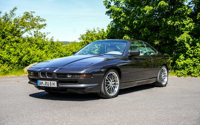 BMW 850i E31 (1992), seit 10 Jahren im gleichen Besitz, sehr gepflegt, Felgen aus Sonderanfertigung, neuer Service, Scheckheft