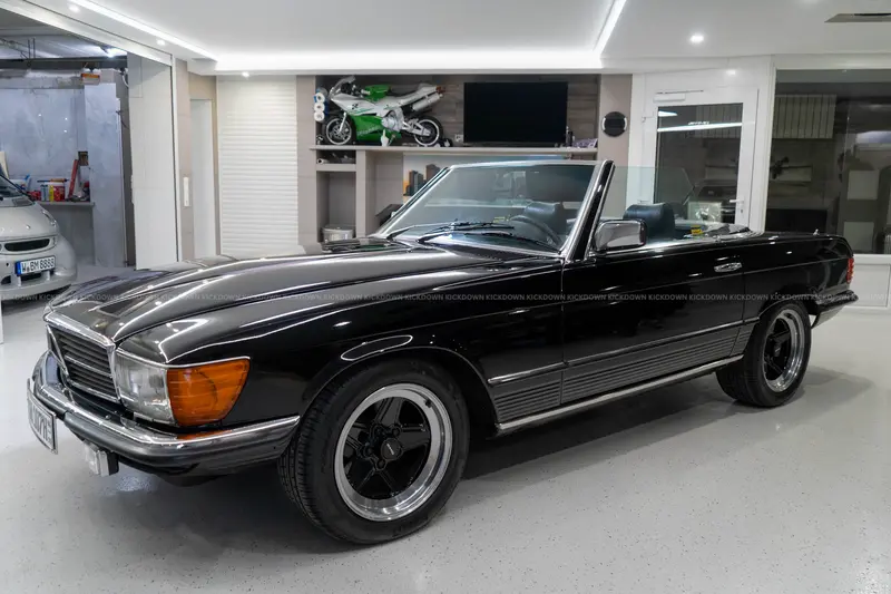 Mercedes-Benz 450 SL R107 (1976), umfangreiche Erneuerungen durchgeführt, deutsches Fahrzeug mit H-Kennzeichen, originale AMG Penta Felgen