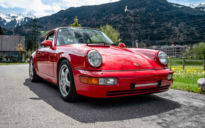 Porsche 911 964 Carrera 4 Indian red complete checkbook German first delivery manual transmission (1991)
