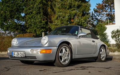 Porsche 911 964 Carrera 4 Cabriolet (1992), seltene Ablage statt Rückbank, Classic Analytics Note 2, Kalifornien-Import