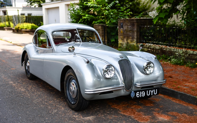 Jaguar XK 120 FHC (1954), partially restored, H license plate, leather interior, 20,000 € investment