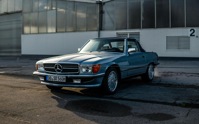 Mercedes-Benz R107 560 SL (US version) with H license plate certificate Note 2 (1986)